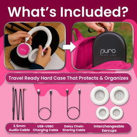 Puro BT2200 Plus pink protective travel case included.