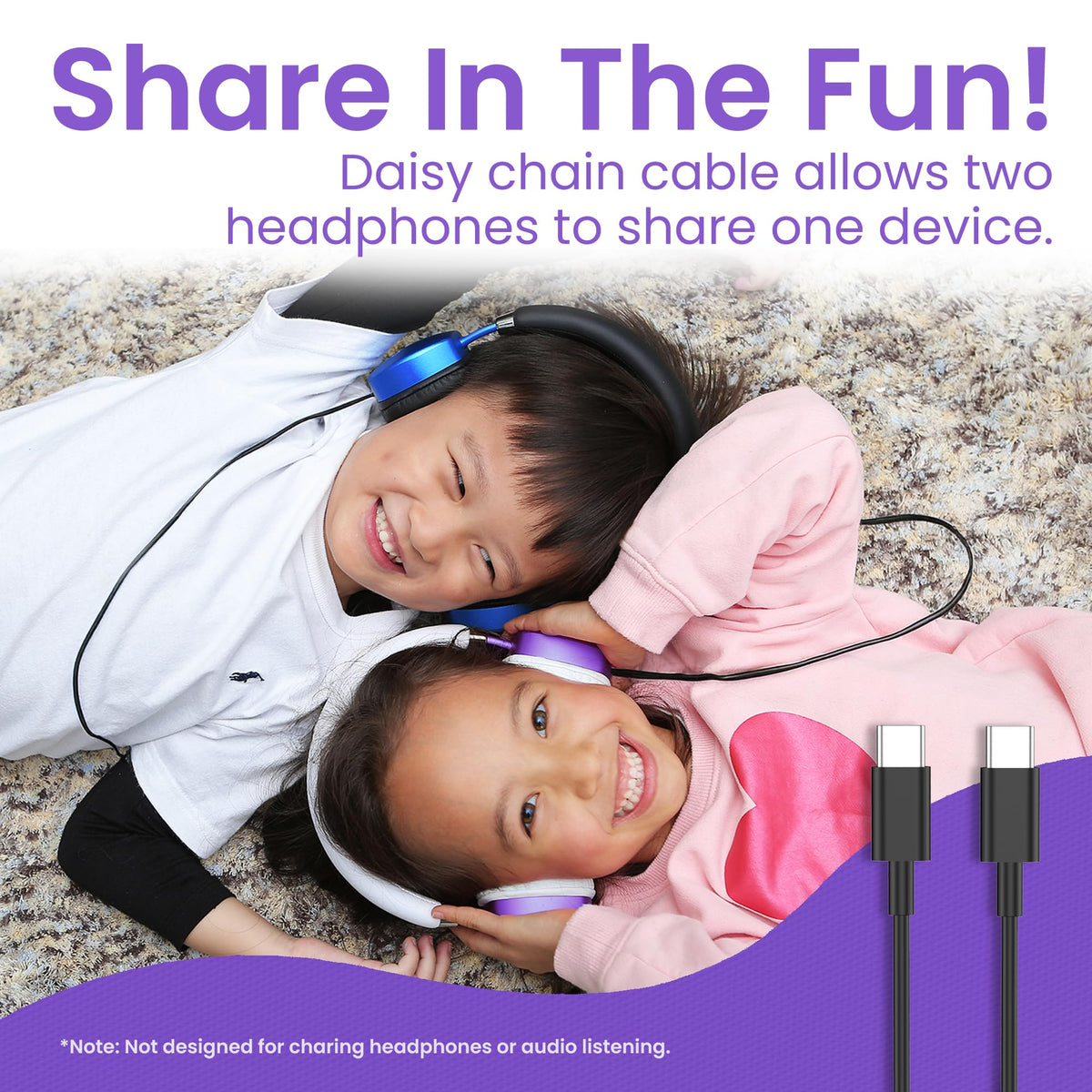 Lightweight on-ear design provides comfortable fit for long wear.