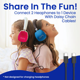 Blue PuroQuiet Plus battery indicator highlighting up to 35 hours of playback