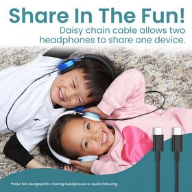 PuroQuiet Plus Teal headphones in wireless mode with 30-foot range for classroom use.