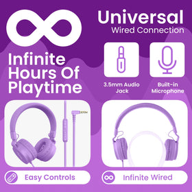 Puro Sound Labs folded headphones with drawstring pouch for convenient portability