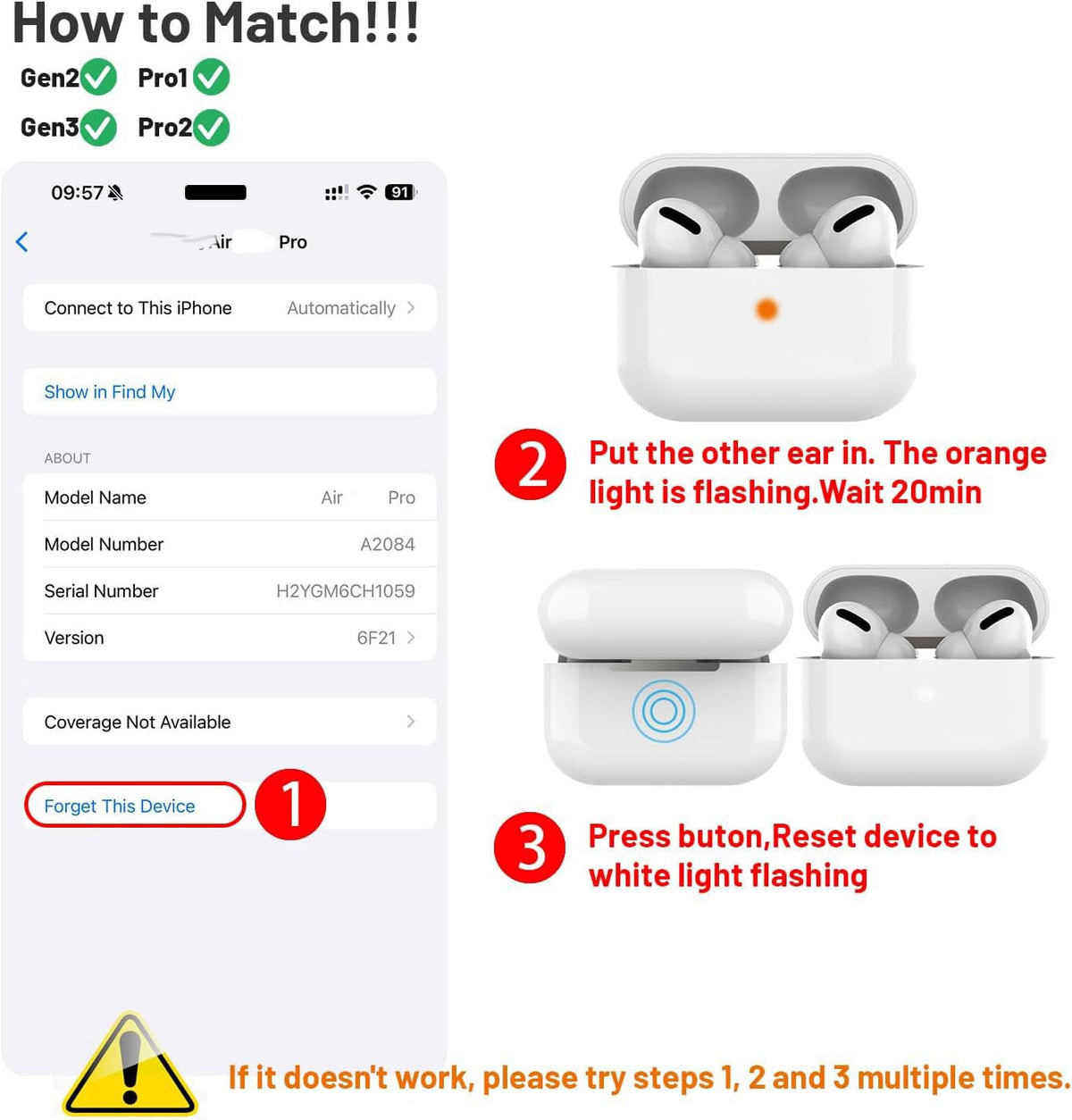 PUTAONIMENG Pro1st original A2190 charging case shown for easy on-the-go charging.