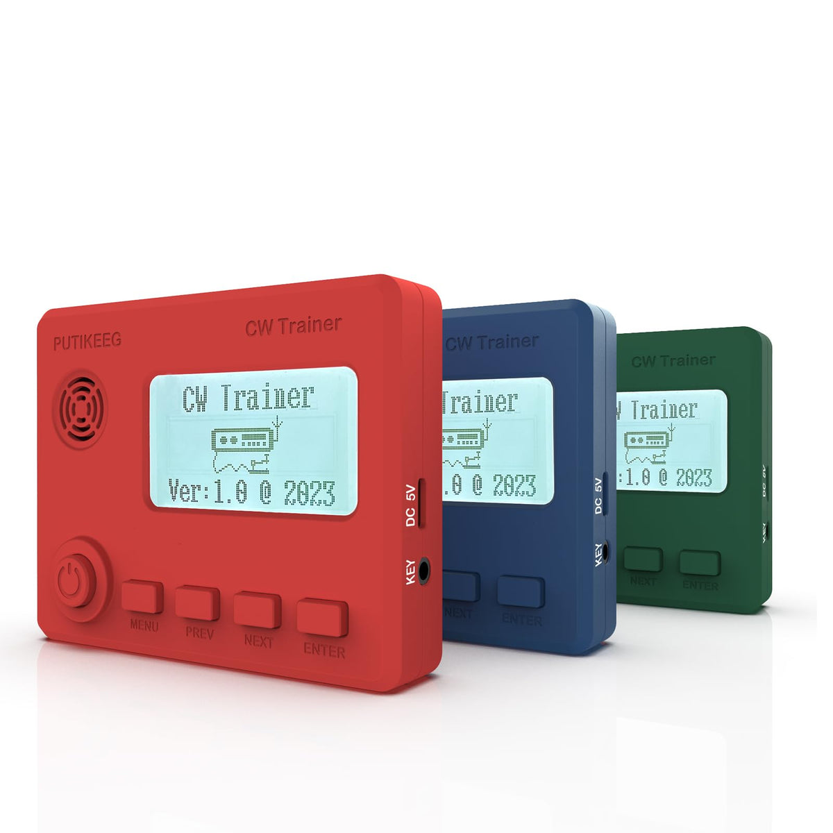 Putikeeg Mini CW Trainer blue charging-cable keeps the device powered during field sessions.