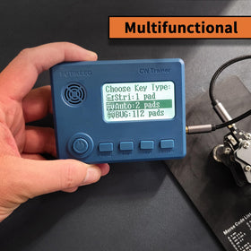 Putikeeg Mini CW Trainer modes illustrate phrases, symbols, and listening drills.