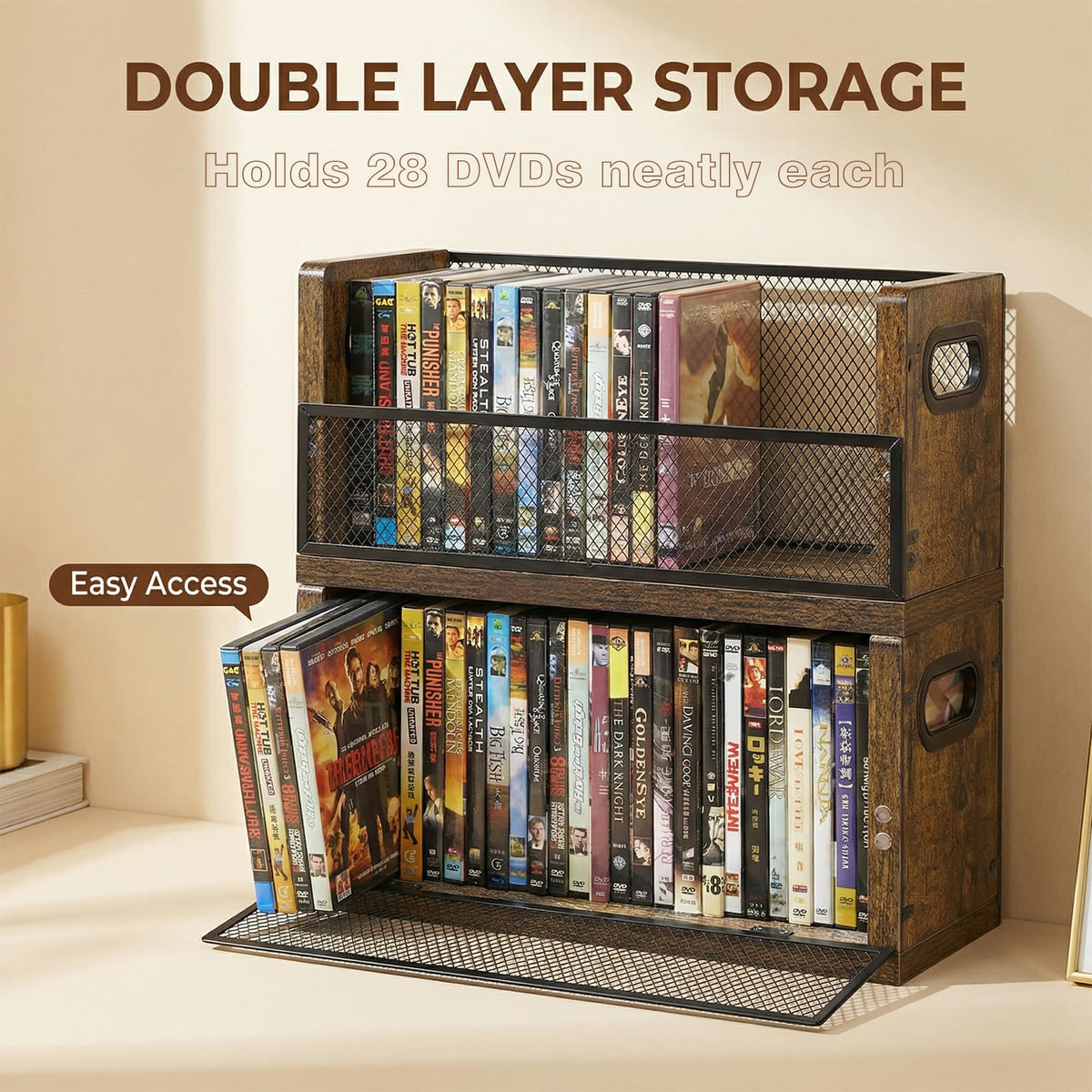 PUTNATRUE magnetic drop-down door open for fast disc access