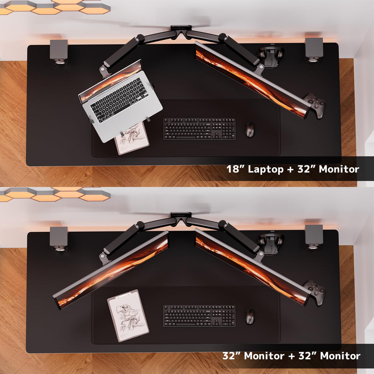 PUTORSEN adjustable laptop tray slides vertically to avoid blocking ports.