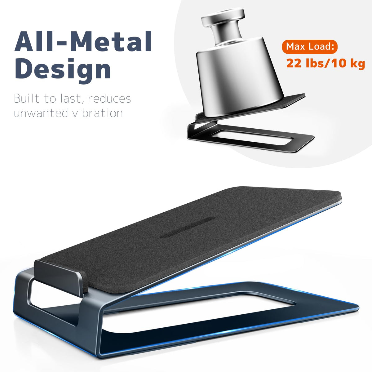 Putorsen stand with anti-vibration pads reduces bass feedback for cleaner sound.