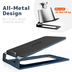 Putorsen stand with anti-vibration pads reduces bass feedback for cleaner sound.