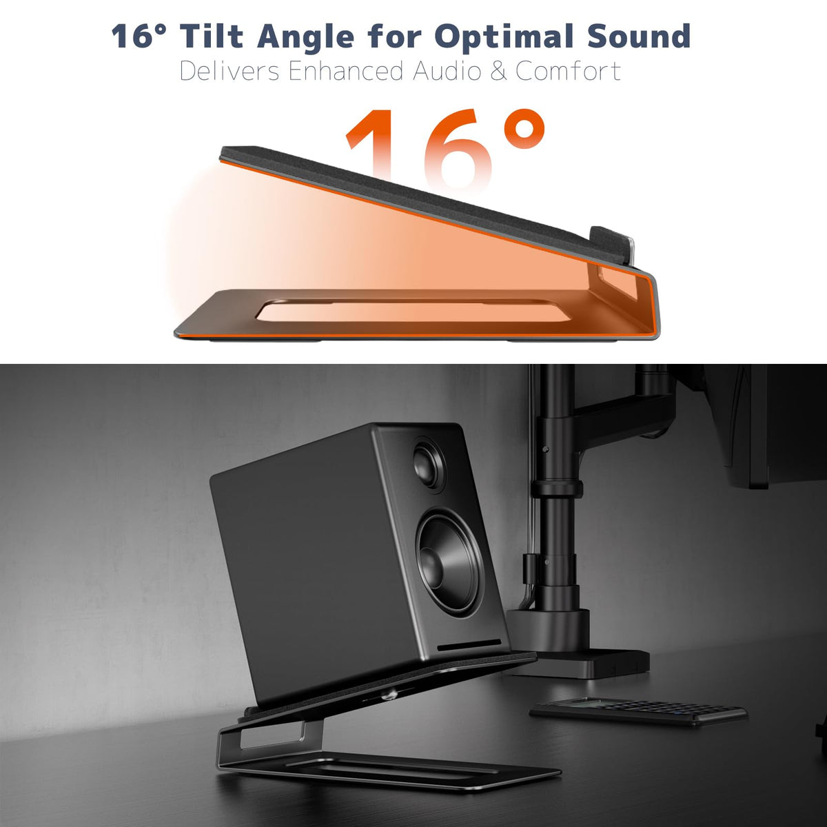 Putorsen space-saving design minimizes desk reflections and clutter.