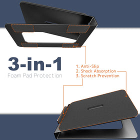 Putorsen desk speaker stand fits most bookshelf speakers for easy setup.