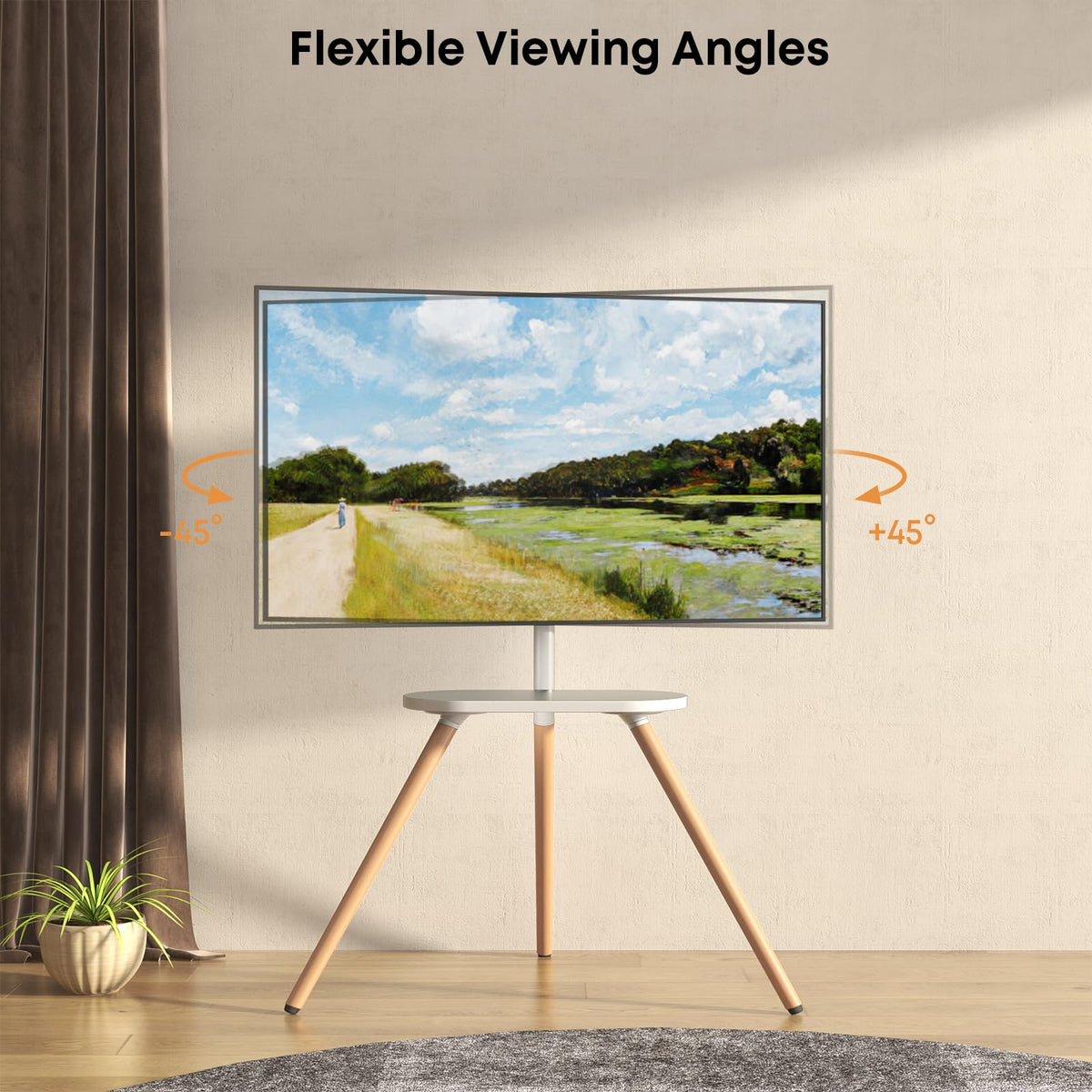 PUTORSEN Easel TV Stand height-adjustable feature for perfect viewing height