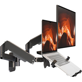 PUTORSEN monitor-laptop wall mount with full motion in a modern home office.