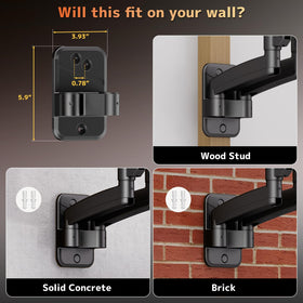 PUTORSEN sturdy wall mount installs on wood studs, concrete, or brick.