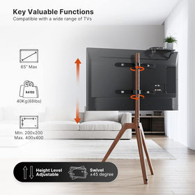 Putorsen swivel and height adjustment offers flexible viewing from sofa to bed