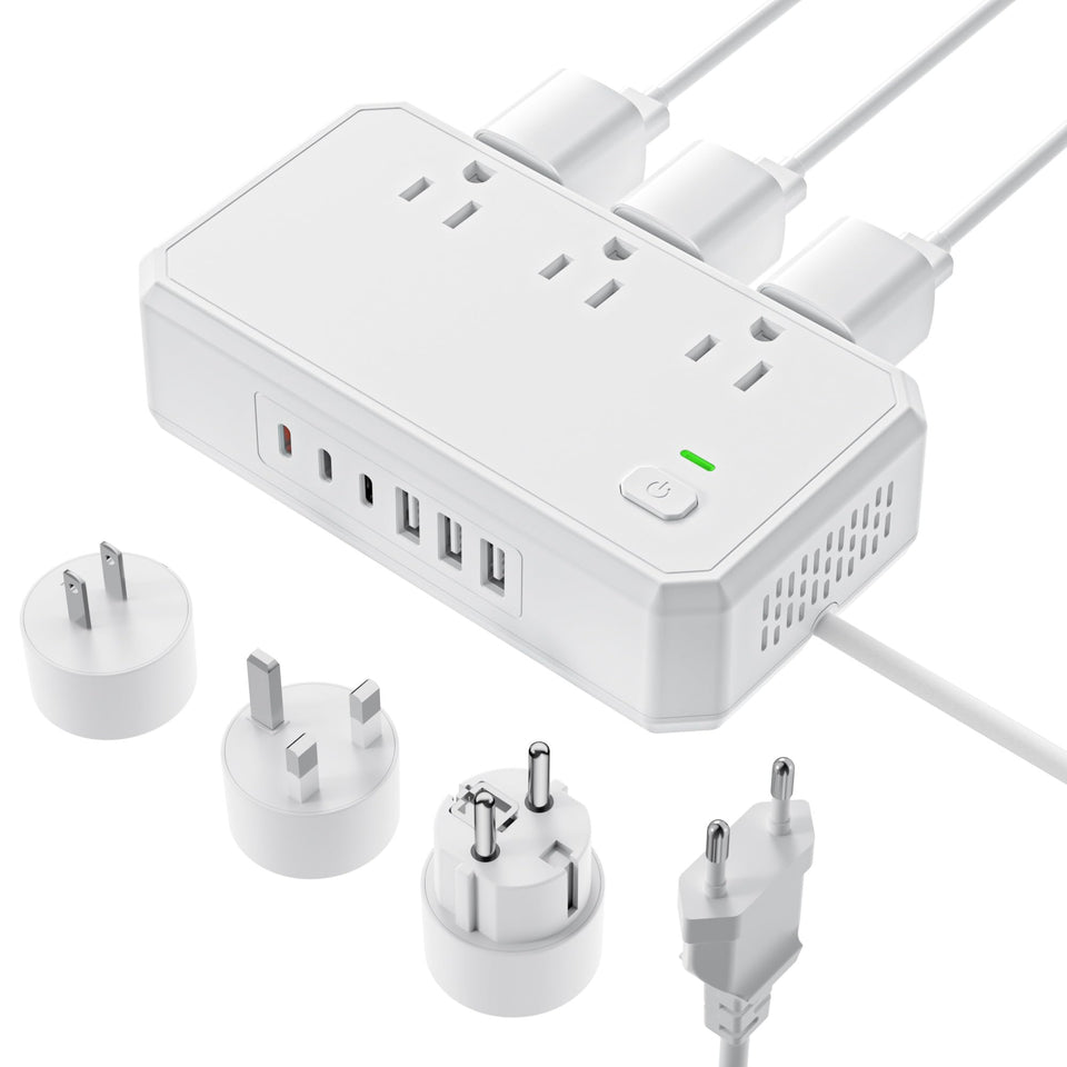 Puveini front view showing sockets and indicators, convenient charging solution