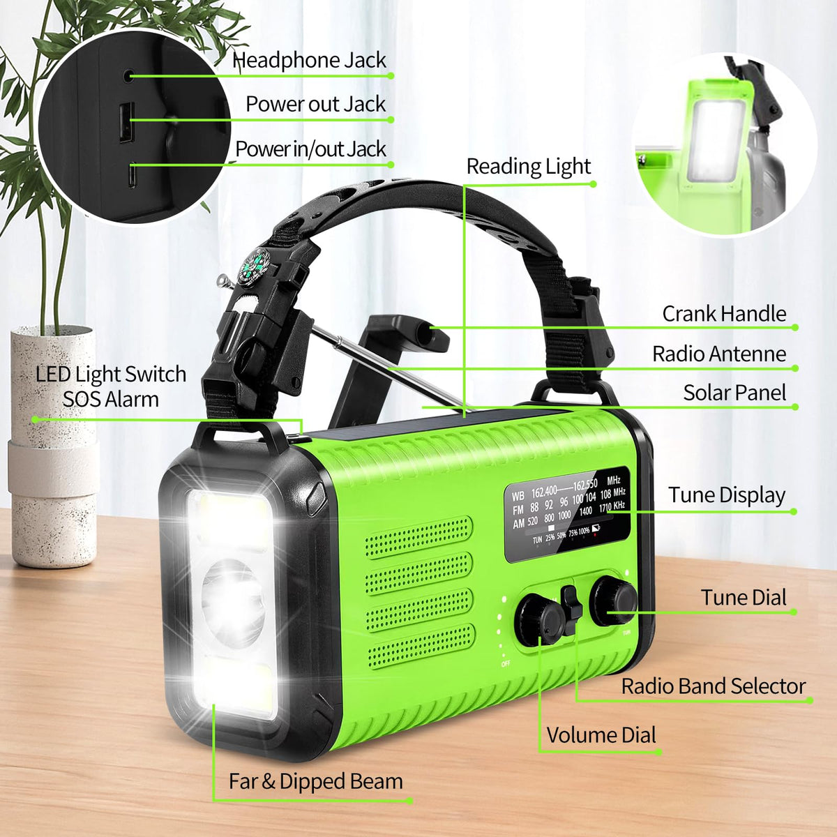 Puyinii compact weather radio designed for easy portability