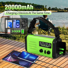 Front view of Puyinii radio showing USB ports for device charging