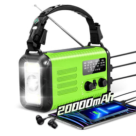 Puyinii emergency crank radio with solar panel on top for solar charging