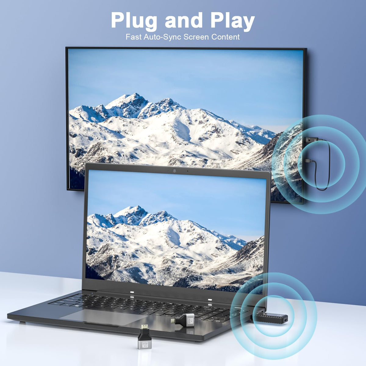 PWAYTEK close-up of HDMI ports and connectors for simple setup benefit