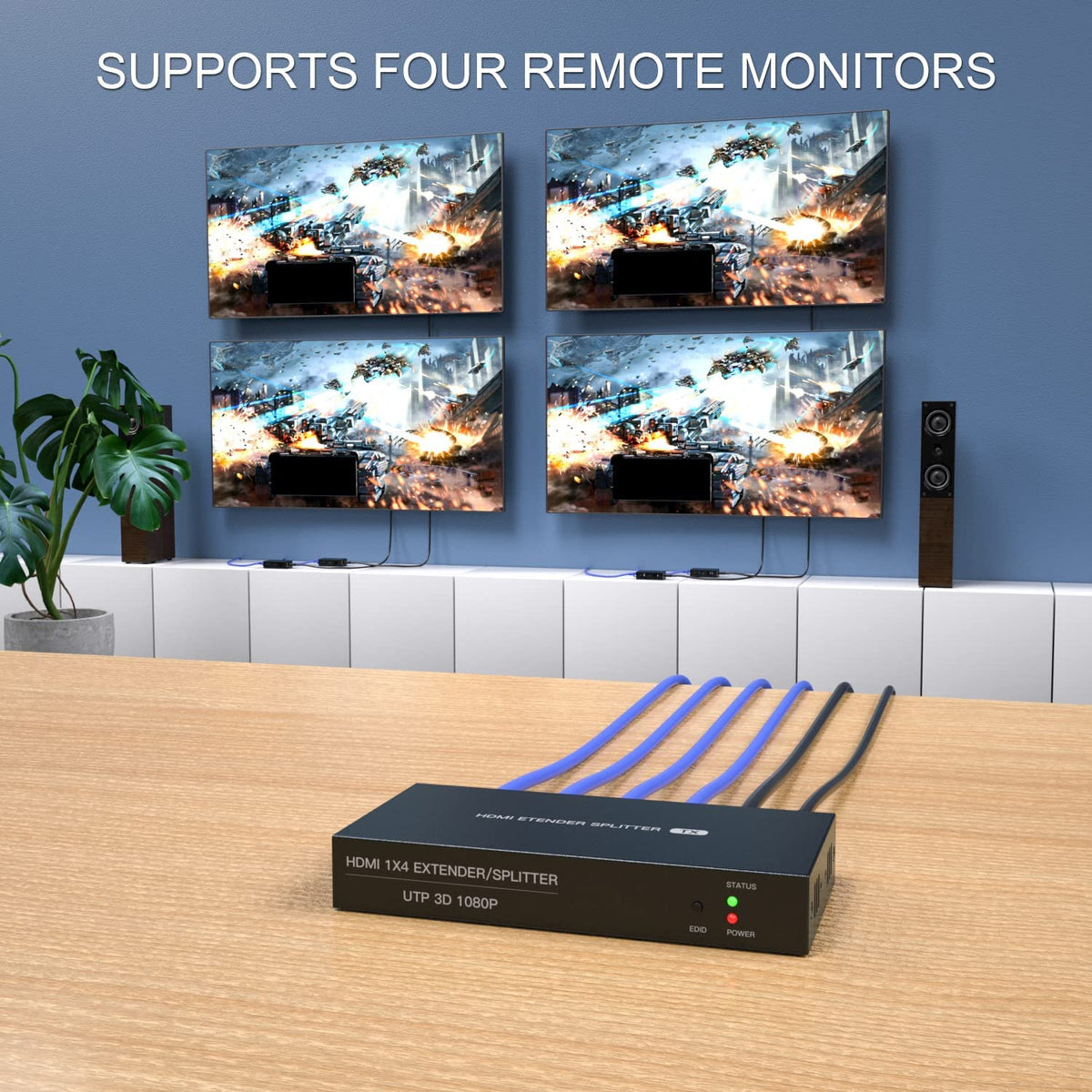 PWAYTEK HDMI Extender 1080p 60Hz delivers crisp video across rooms