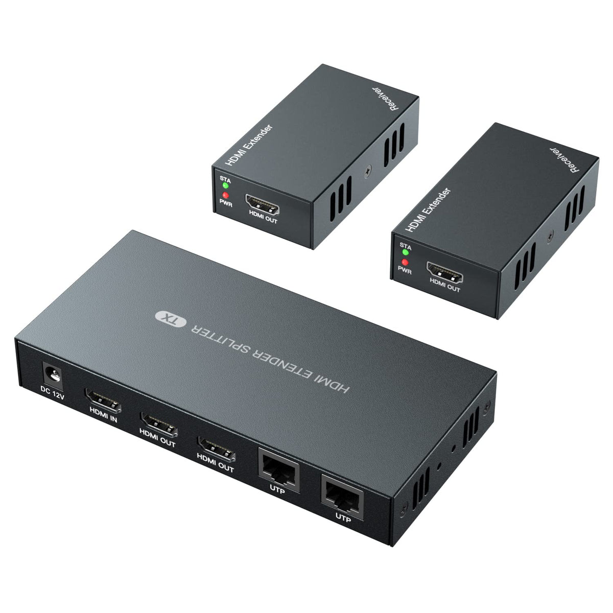 PWAYTEK HDMI extender 1x2 transmitter enables long-distance 1080p transmission.
