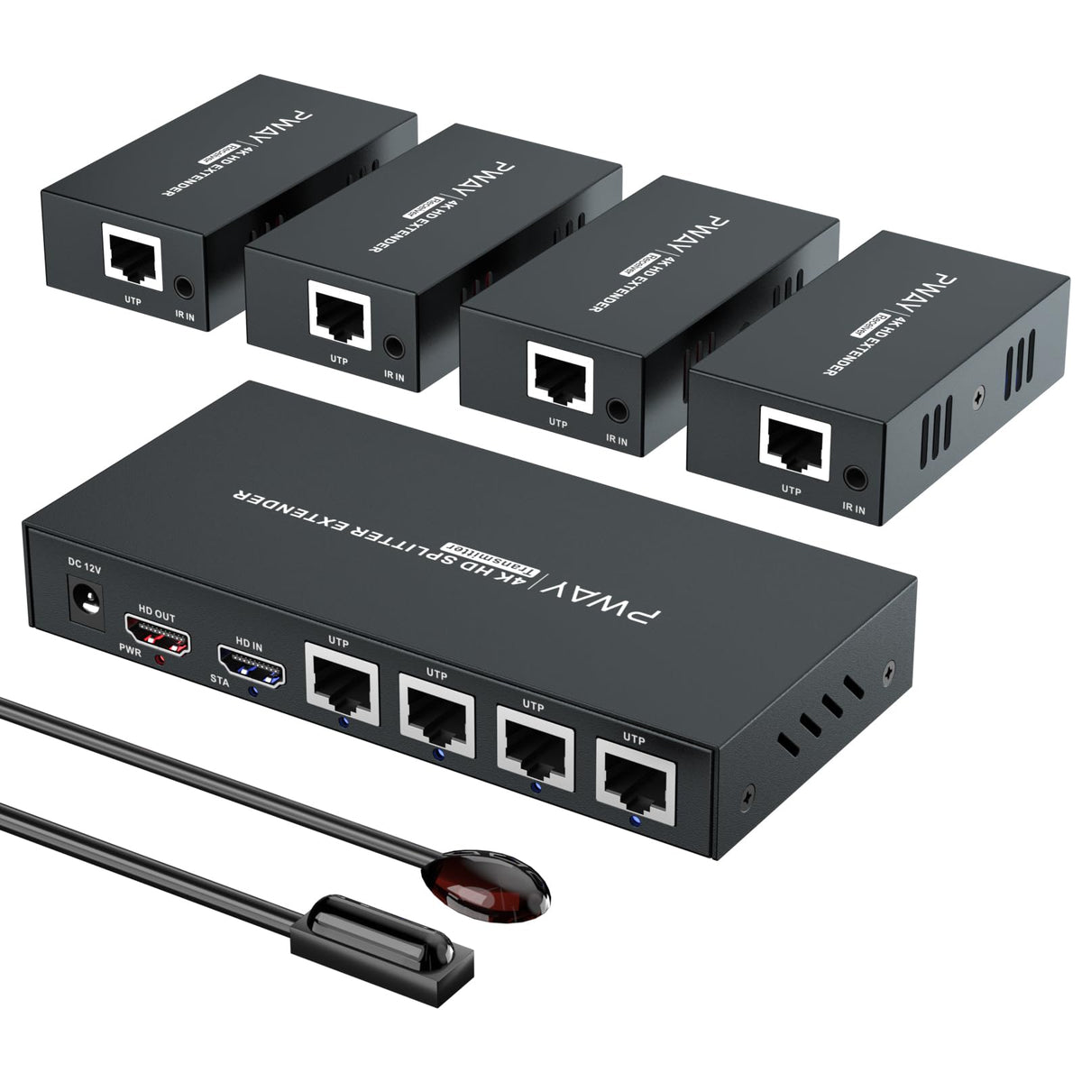 PWAYTEK HDMI Extender 1x4 transmitter enables long distance 4K distribution over CAT cables
