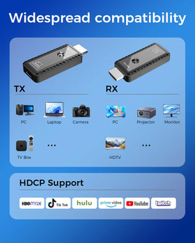 PWAYTEK in-use streaming from laptop to TV for cable-free viewing benefit