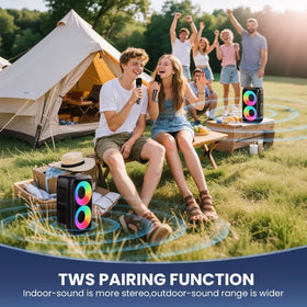 PWBSLAI rhythmic LED lights creating a lively party vibe