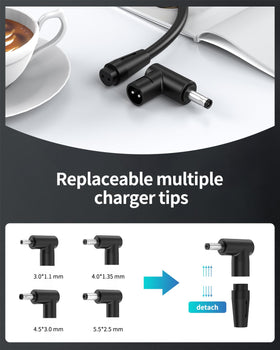Pwept adapter next to a smartphone showing compact size and travel convenience