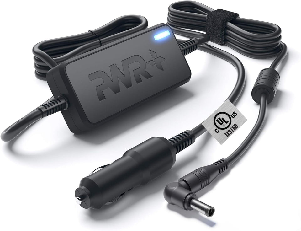 PWR+ front view of car charger showing robust housing and connector benefit