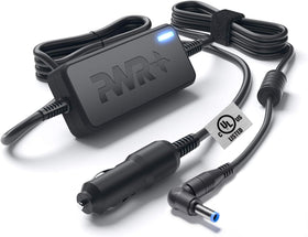 PWR+ front packaging showing charger and 10 ft cord for convenient in-car use
