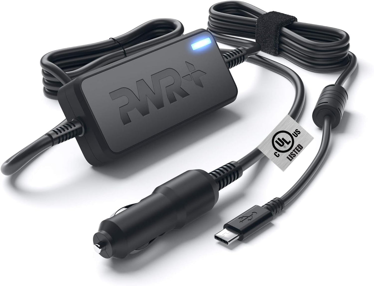 PWR+ front packaging showing charger and cord for easy identification and benefit