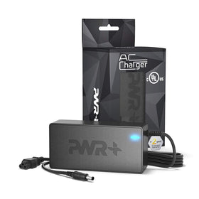 PWR+ packaged adapter with warranty card illustrating included support