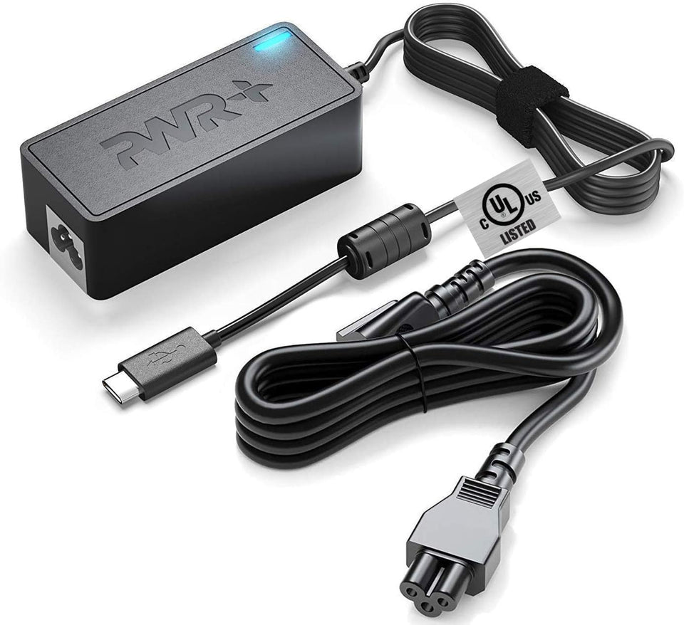 PWR+ universal 65W USB-C charger with long 12 ft cord for flexible setup