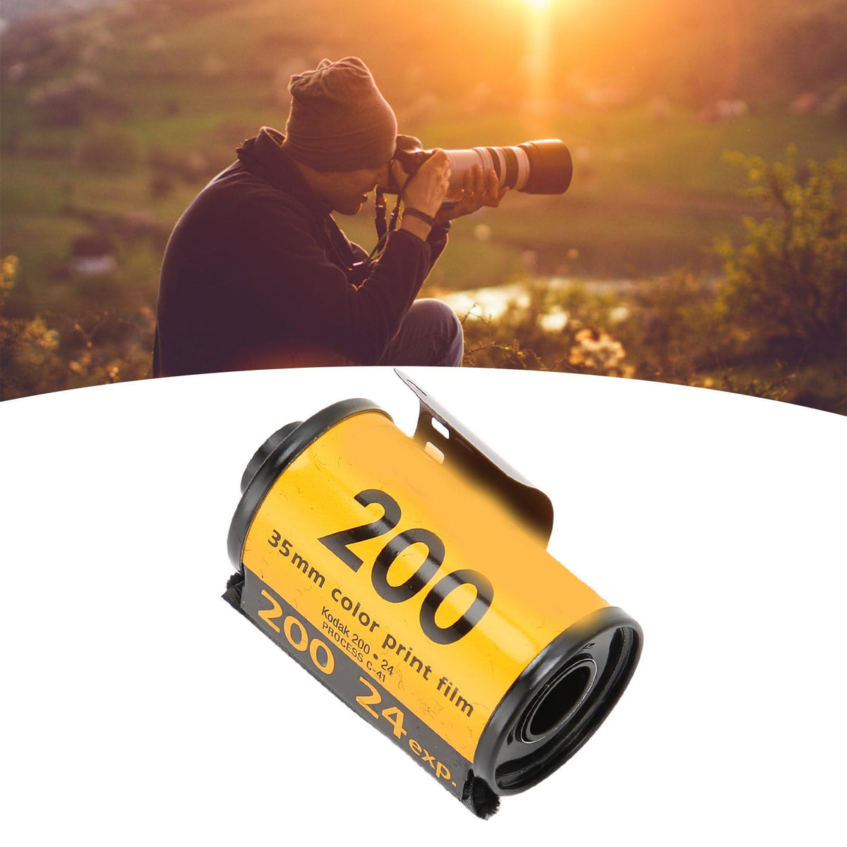 Pyhodi Kodak Gold 200 film canister displayed for easy loading benefit