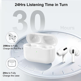 Pyhsz AirPods Pro 3 charging case USB-C port enables fast recharging.