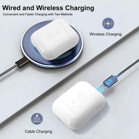 Pyhsz AirPods replacement case wireless charging surface for cord-free use