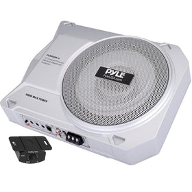 Pyle 10-inch subwoofer underseat boosts compact marine audio with strong bass presence.