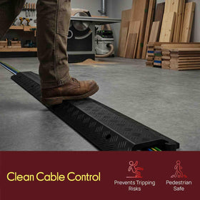 Pyle 11,000 lbs load capacity ramp safe for pedestrians and light vehicles.