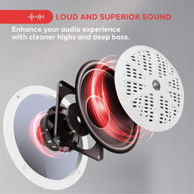 Pyle 20 oz magnet marine speaker demonstrates strong bass potential on board.