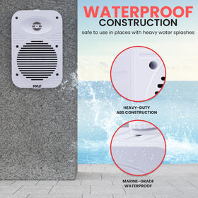 Pyle 500W outdoor speaker mounting brackets shown for quick setup
