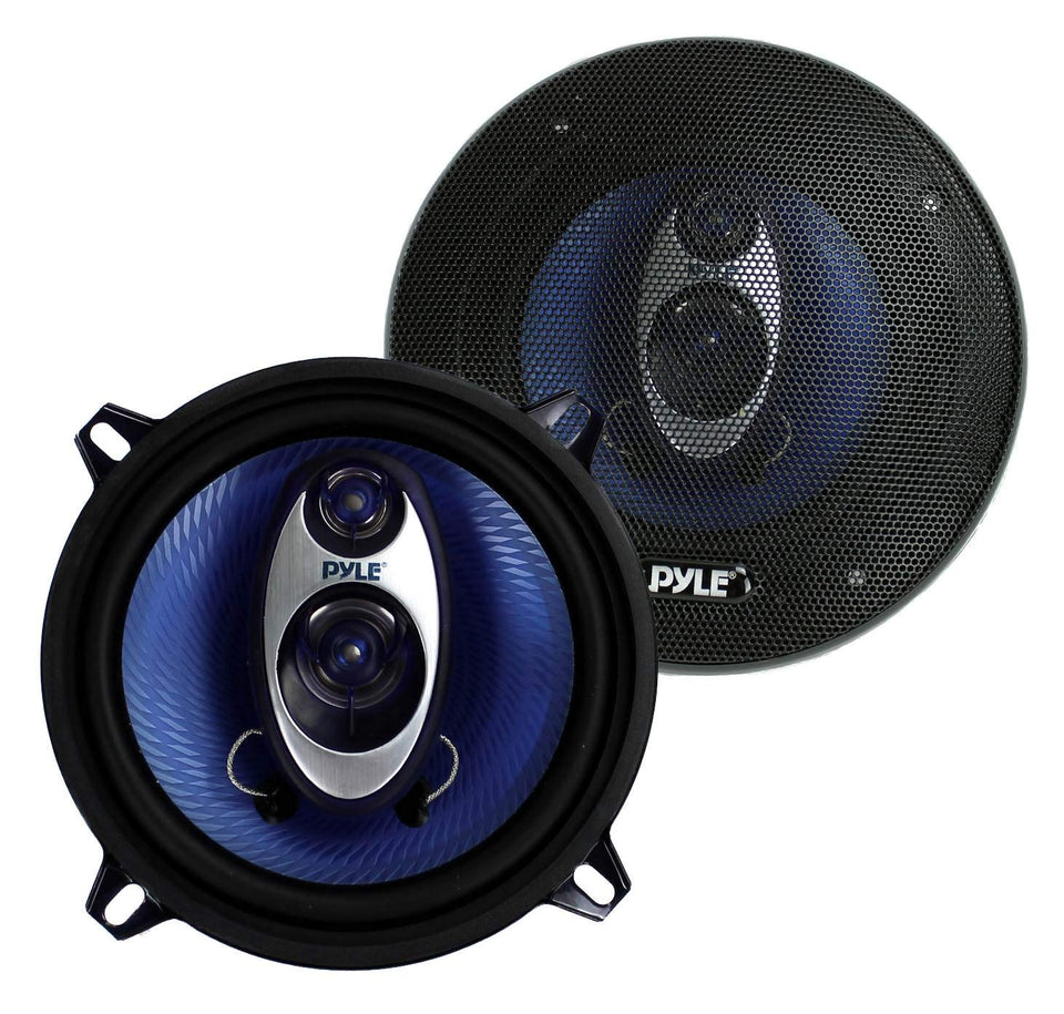 Pyle 525 car speaker blue poly injection cone delivers vivid midrange for daily driving