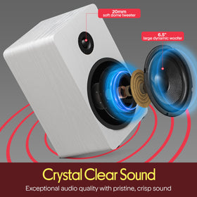 Pyle bookshelf speaker side view highlighting sleek cabinet design