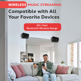 Pyle back panel reveals Bluetooth, AUX, and binding post connections