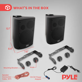 Pyle wall-mount speaker side view highlights compact profile for mounting