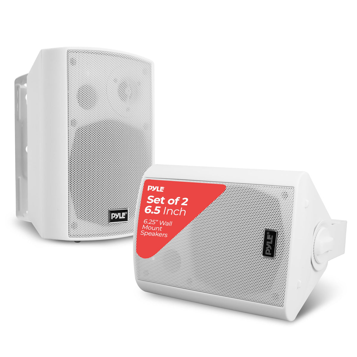 Pyle 6.5-inch active wall-mount speaker delivering outdoor sound for patio gatherings.