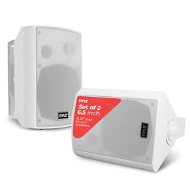 Pyle 6.5-inch active wall-mount speaker delivering outdoor sound for patio gatherings.