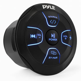Pyle Amplified Wireless BT Audio Controller front view for flush-mount installation in vehicles