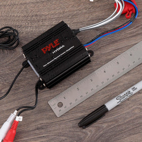 Pyle amplifier installed on boat bulkhead demonstrating weatherproof audio upgrade benefit