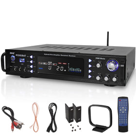 Pyle Bluetooth stereo amplifier in rack mount setup for home theater use
